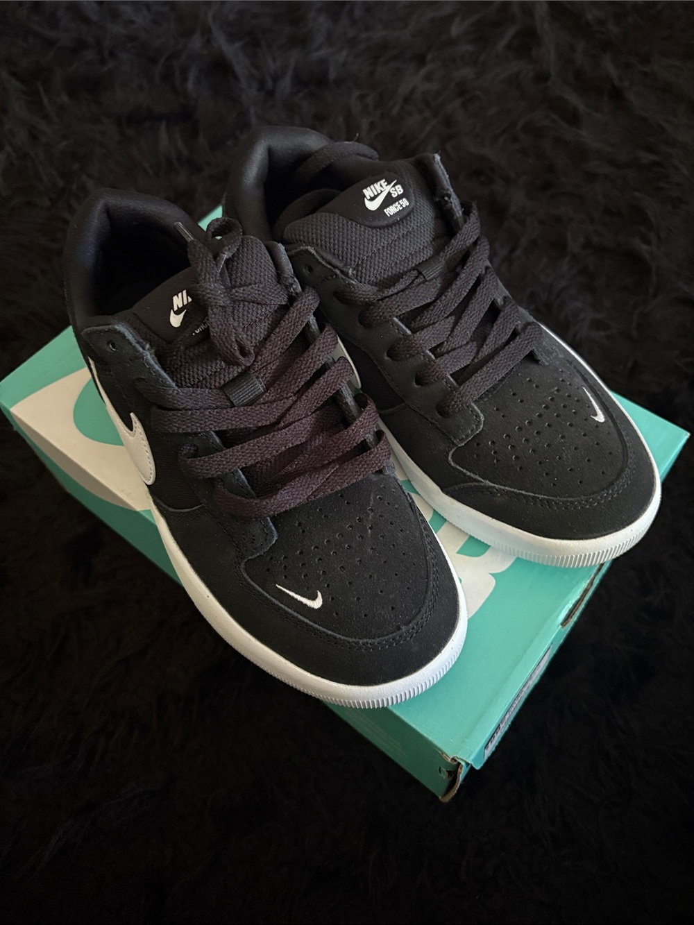Nike Black and White Low-Top Skate Sneakers